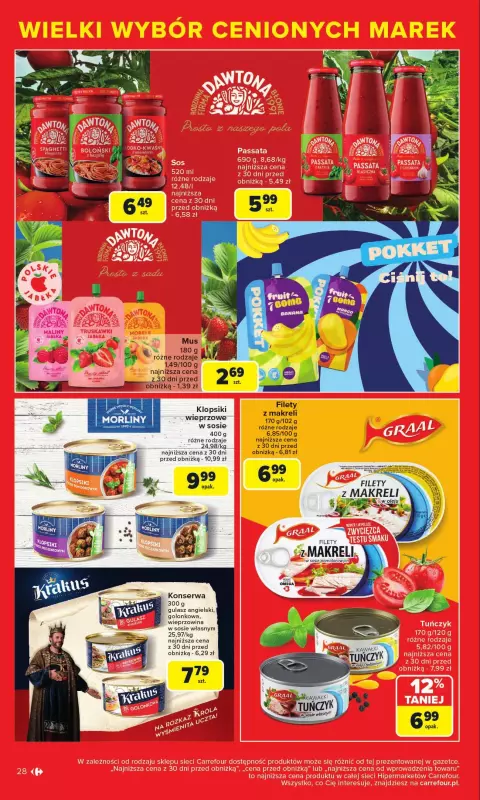 Carrefour - gazetka promocyjna Gazetka Cenione marki, super ceny  do soboty 16.08 - strona 28