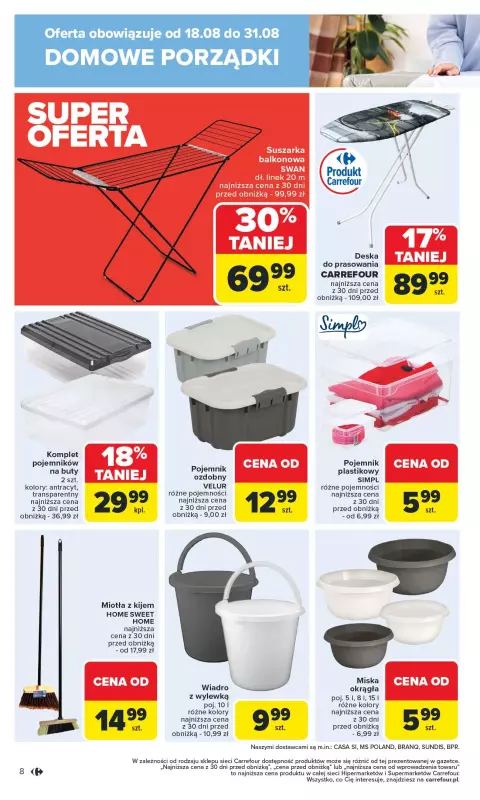 Carrefour - gazetka promocyjna Gazetka Dobra okazja do sprzątania  do niedzieli 31.08 - strona 8