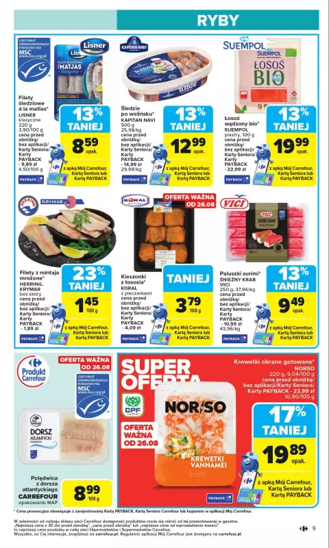 Carrefour - gazetka promocyjna Gazetka Carrefour od poniedziałku  do niedzieli 31.08 - strona 9