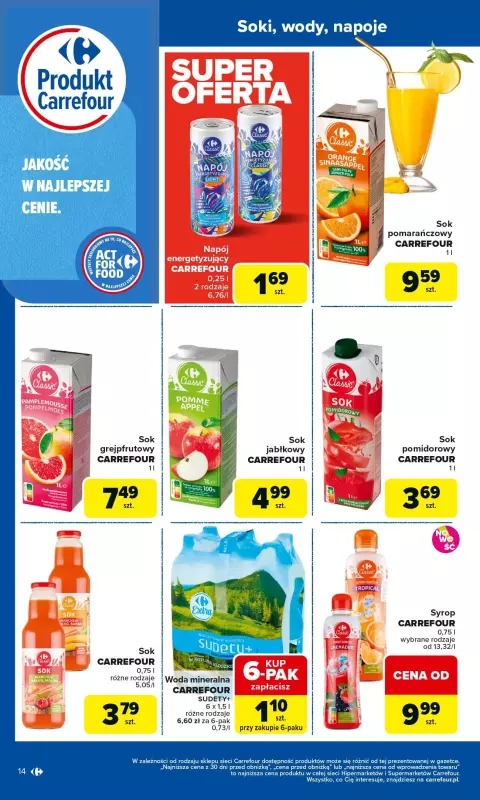 Carrefour - gazetka promocyjna Gazetka Produkt Carrefour od poniedziałku  do soboty 06.09 - strona 14