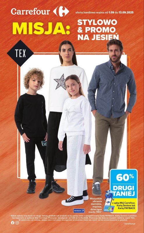 Carrefour - gazetka promocyjna Gazetka Stylowo & promo na jesień od poniedziałku 01.09 do soboty 13.09