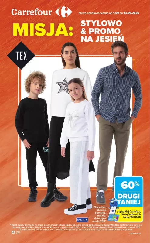 Carrefour - gazetka promocyjna Gazetka Stylowo & promo na jesień od poniedziałku 01.09 do soboty 13.09