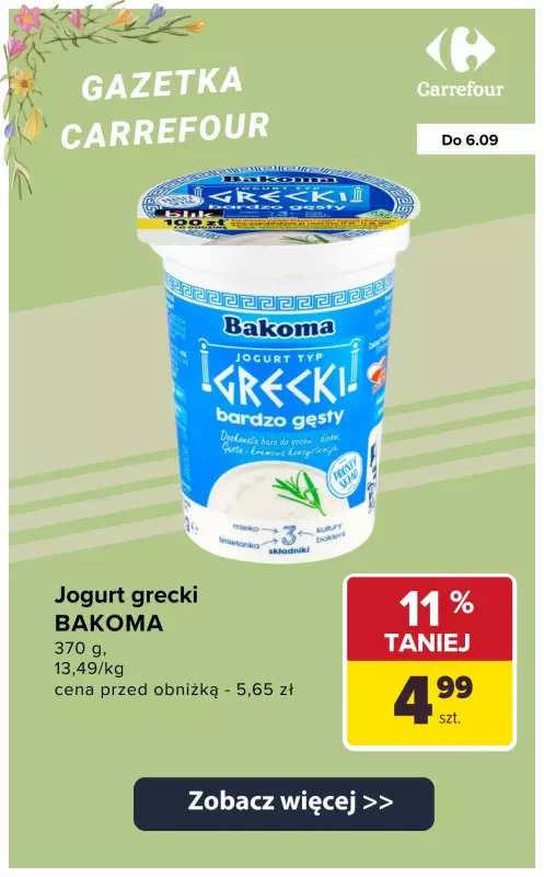 Carrefour - gazetka promocyjna JOGURTY I SKYRY do -60% na drugi produkt od wtorku 02.09 do soboty 06.09 - strona 6