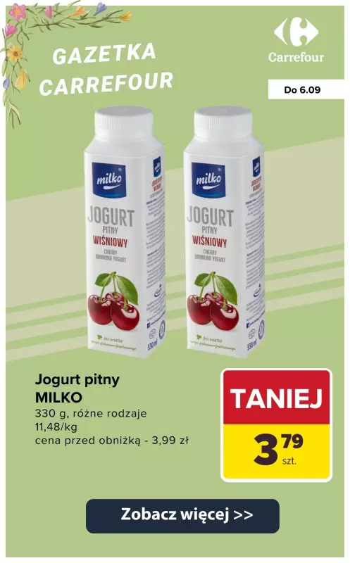 Carrefour - gazetka promocyjna JOGURTY I SKYRY do -60% na drugi produkt od wtorku 02.09 do soboty 06.09 - strona 3