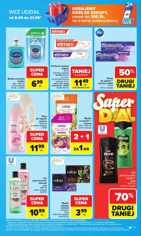 Carrefour - gazetka promocyjna Gazetka Carrefour od poniedziałku od poniedziałku 08.09 do soboty 13.09 - strona 51