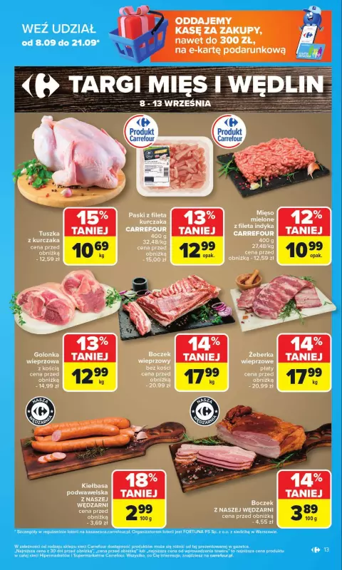 Carrefour - gazetka promocyjna Gazetka Carrefour od poniedziałku od poniedziałku 08.09 do soboty 13.09 - strona 13