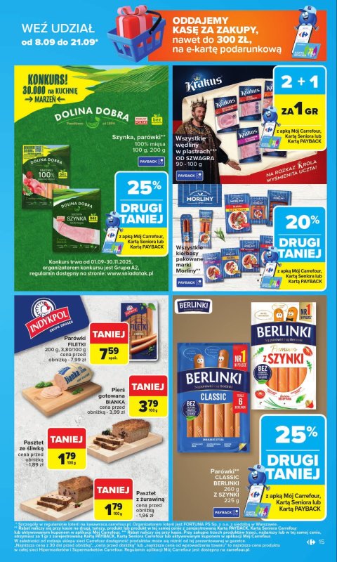 Carrefour - gazetka promocyjna Gazetka Carrefour od poniedziałku od poniedziałku 08.09 do soboty 13.09 - strona 15