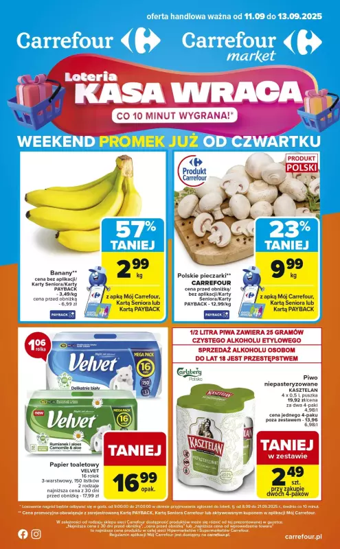 Carrefour - gazetka promocyjna Gazetka Łap okazje od czwartku od czwartku 11.09 do soboty 13.09