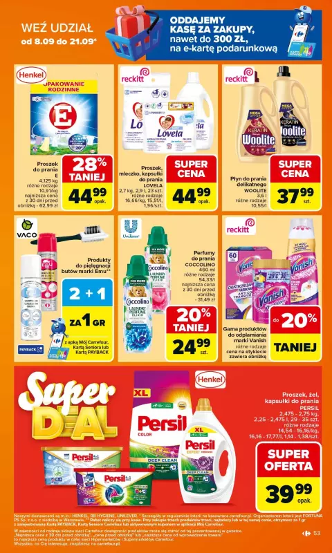 Carrefour - gazetka promocyjna Gazetka Carrefour od poniedziałku od poniedziałku 15.09 do soboty 20.09 - strona 53