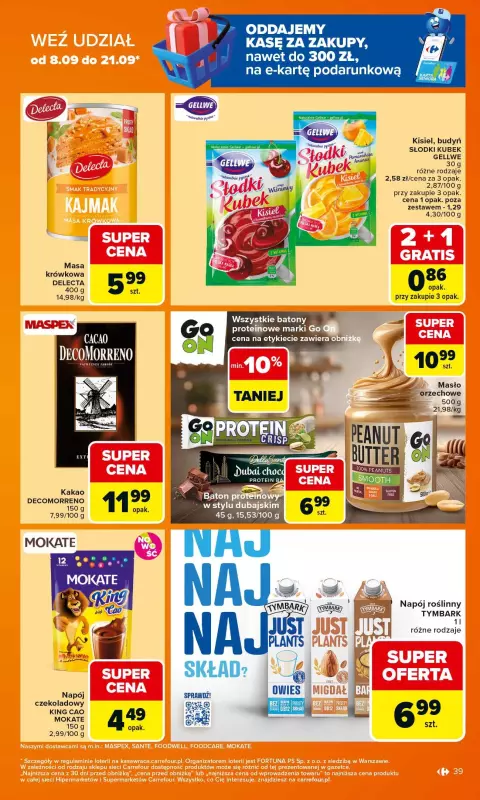 Carrefour - gazetka promocyjna Gazetka Carrefour od poniedziałku od poniedziałku 15.09 do soboty 20.09 - strona 39