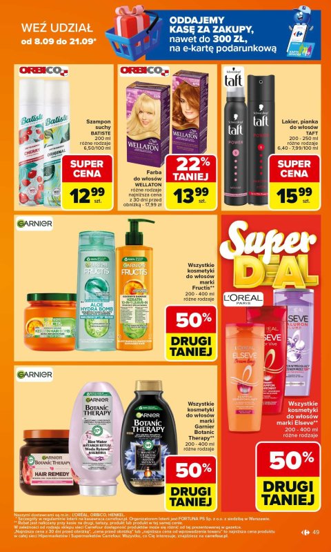 Carrefour - gazetka promocyjna Gazetka Carrefour od poniedziałku od poniedziałku 15.09 do soboty 20.09 - strona 49