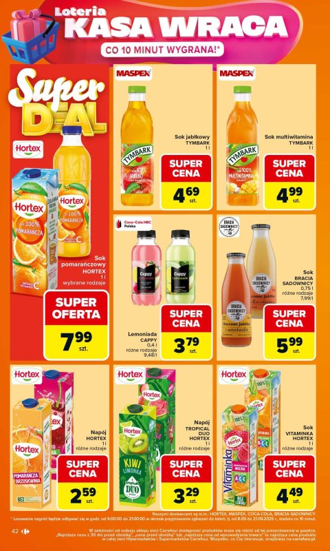 Carrefour - gazetka promocyjna Gazetka Carrefour od poniedziałku od poniedziałku 15.09 do soboty 20.09 - strona 42