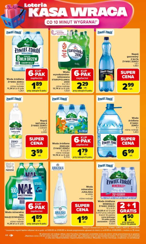 Carrefour - gazetka promocyjna Gazetka Carrefour od poniedziałku od poniedziałku 15.09 do soboty 20.09 - strona 44