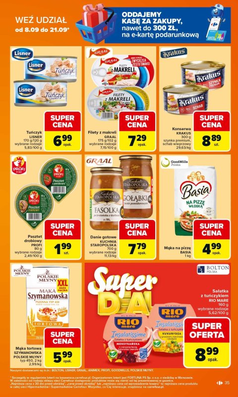 Carrefour - gazetka promocyjna Gazetka Carrefour od poniedziałku od poniedziałku 15.09 do soboty 20.09 - strona 35