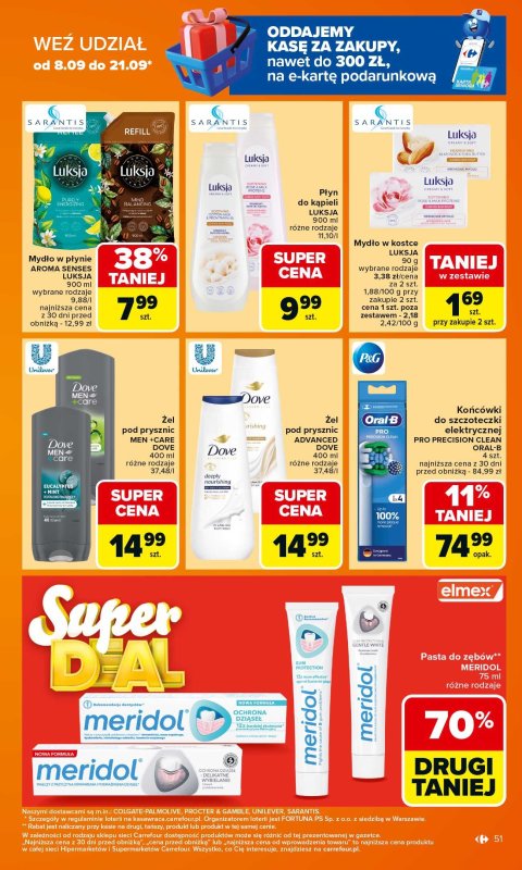 Carrefour - gazetka promocyjna Gazetka Carrefour od poniedziałku od poniedziałku 15.09 do soboty 20.09 - strona 51