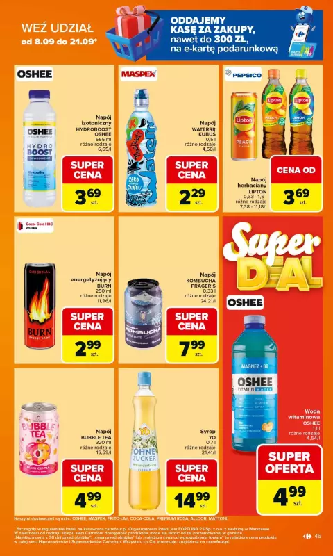 Carrefour - gazetka promocyjna Gazetka Carrefour od poniedziałku od poniedziałku 15.09 do soboty 20.09 - strona 45