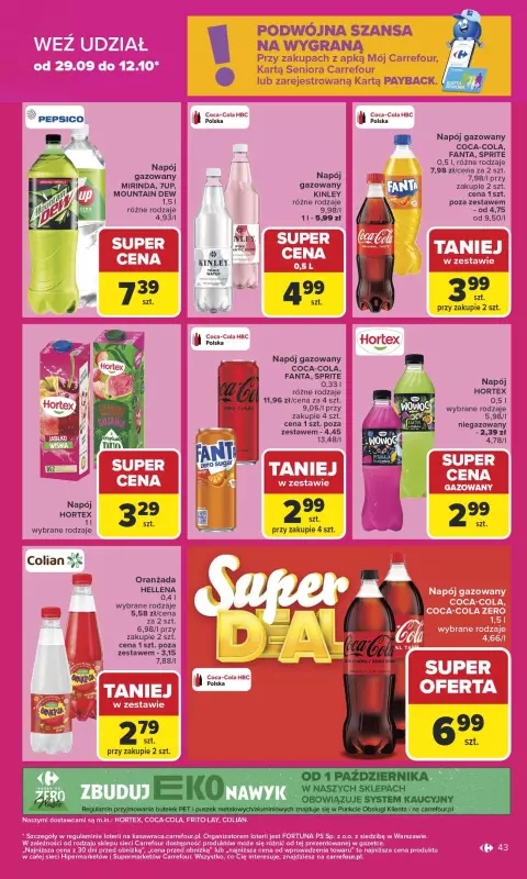 Carrefour - gazetka promocyjna Gazetka Carrefour od poniedziałku od poniedziałku 29.09 do soboty 04.10 - strona 43