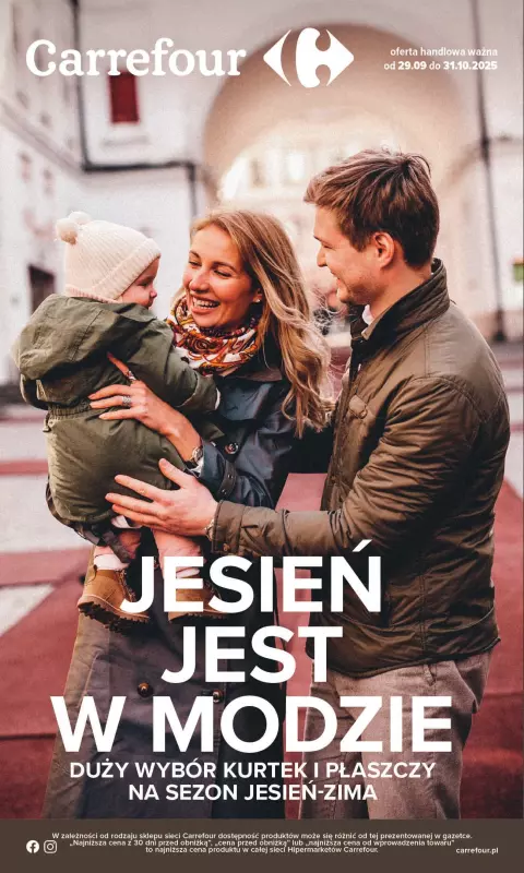 Carrefour - gazetka promocyjna Gazetka Jesień jest w modzie od poniedziałku 29.09 do piątku 31.10