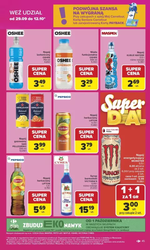 Carrefour - gazetka promocyjna Gazetka Carrefour od poniedziałku od poniedziałku 29.09 do soboty 04.10 - strona 45