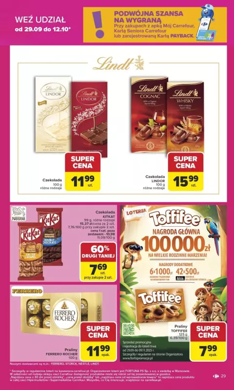 Carrefour - gazetka promocyjna Gazetka Carrefour od poniedziałku od poniedziałku 29.09 do soboty 04.10 - strona 29