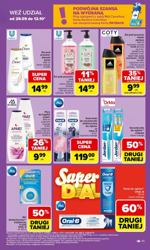 Carrefour - gazetka promocyjna Gazetka Carrefour od poniedziałku od poniedziałku 06.10 do soboty 11.10 - strona 45