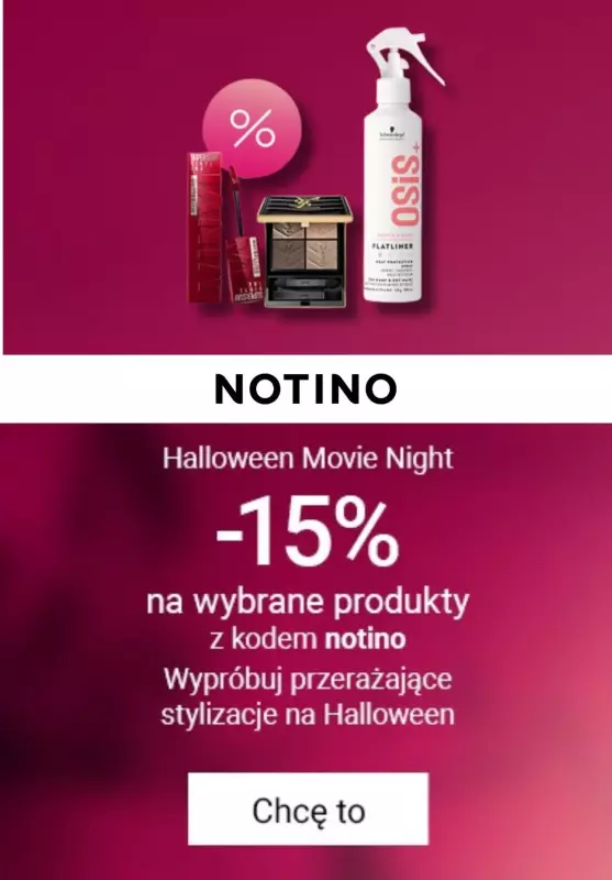 NOTINO - gazetka promocyjna -15% na Halloween od piątku 25.10 do wtorku 05.11