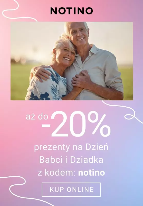 NOTINO - gazetka promocyjna Aż do -20% na prezenty dla Babci i Dziadka od wtorku 14.01 do niedzieli 19.01