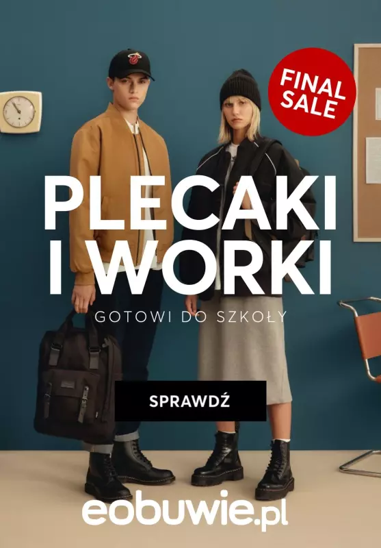 eobuwie.pl - gazetka promocyjna Plecaki i worki od 49,99 PLN - powrót do szkoły! od środy 31.07 do wtorku 06.08