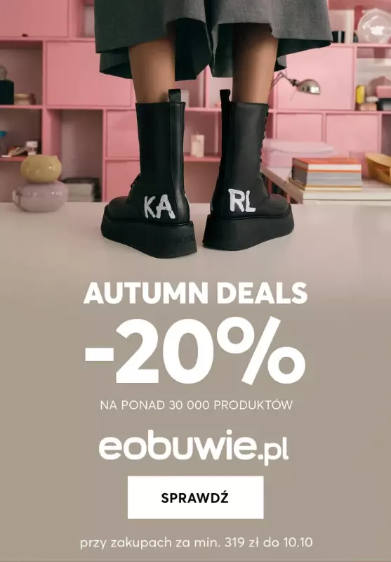 eobuwie.pl - gazetka promocyjna EXTRA -20% przy zakupach za min. 319 zł od wtorku 08.10 do czwartku 10.10