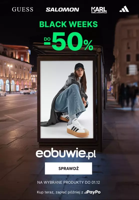 eobuwie.pl - gazetka promocyjna BLACK WEEKS! Do -50% na buty i dodatki od środy 13.11 do niedzieli 01.12