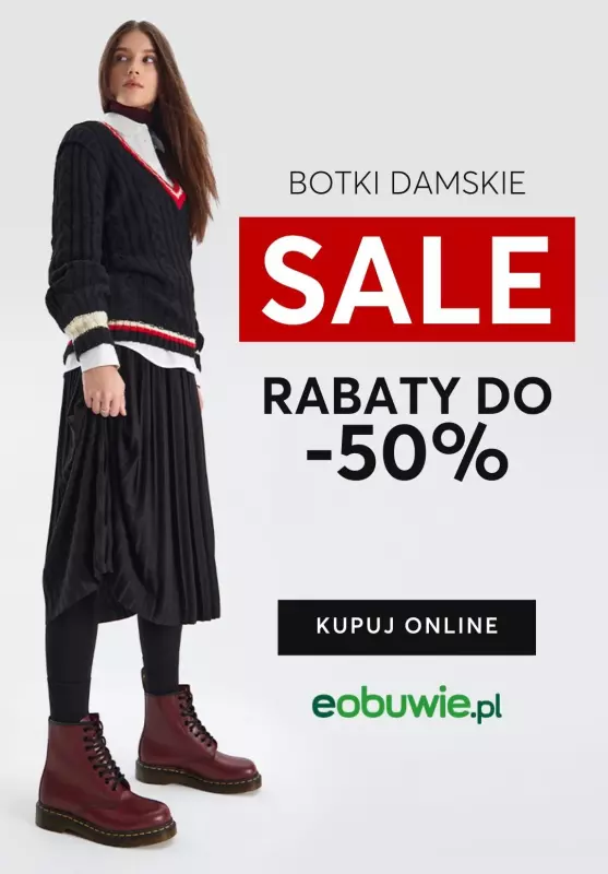 eobuwie.pl - gazetka promocyjna SALE Botki damskie - już od 84,99 zł! od środy 08.01 