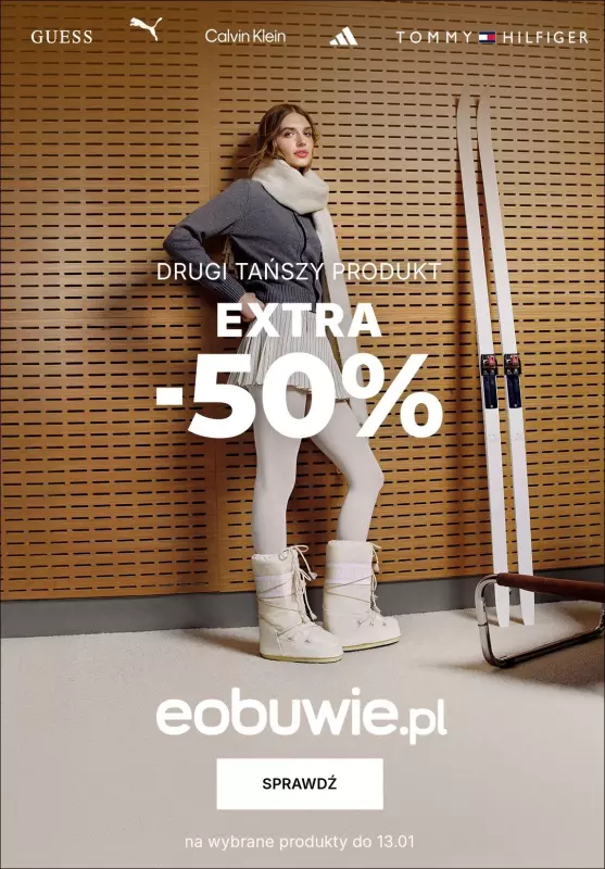 eobuwie.pl - gazetka promocyjna EXTRA -50% na drugi tańszy produkt od czwartku 09.01 do poniedziałku 13.01