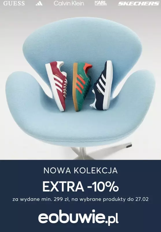 eobuwie.pl - gazetka promocyjna EXTRA -10% na Nową Kolekcję przy zakupach za min. 299 zł od poniedziałku 24.02 do czwartku 27.02