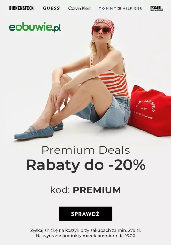 eobuwie.pl - gazetka promocyjna Do -20% z KODEM na marki premium od piątku 13.06 do poniedziałku 16.06