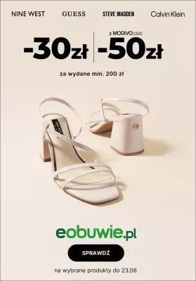 eobuwie.pl - gazetka promocyjna Extra -30 zł dla wszystkich i -50 zł z MODIVOclub od 200 zł od środy 18.06 do poniedziałku 23.06