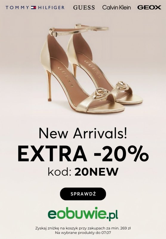eobuwie.pl - gazetka promocyjna Extra -20% na wybrane nowości od 269 zł od czwartku 03.07 do poniedziałku 07.07