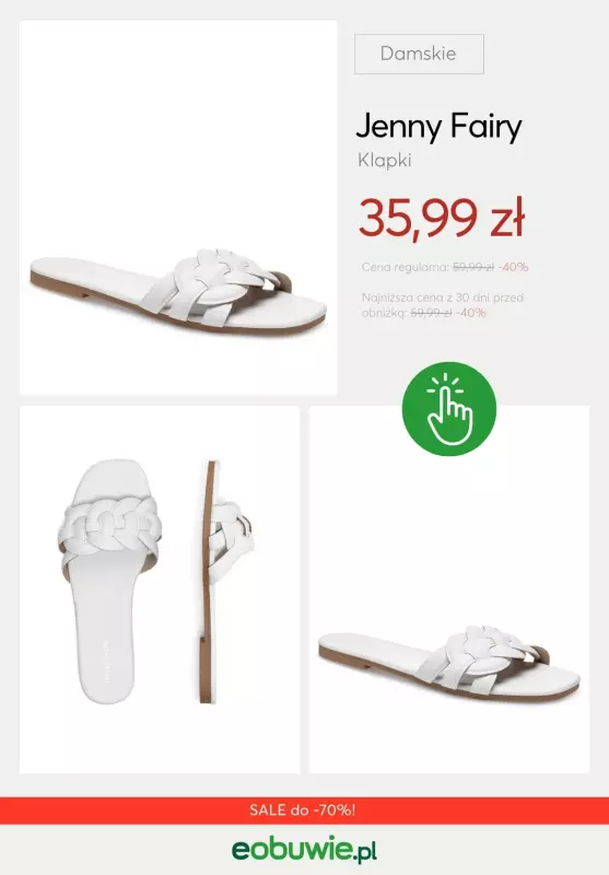 eobuwie.pl - gazetka promocyjna Klapki damskie z wyprzedaży   - strona 2