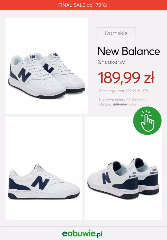 eobuwie.pl - gazetka promocyjna Sneakersy New Balance dla Niej z wyprzedaży   - strona 2