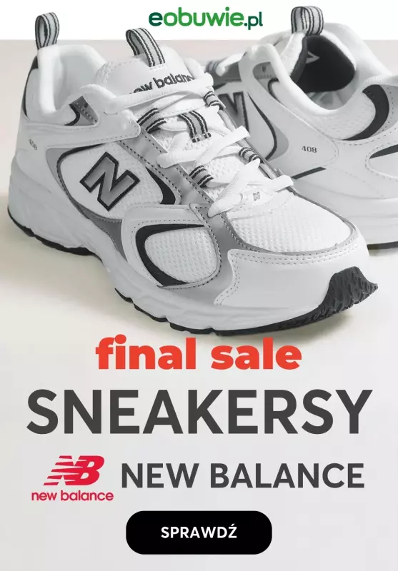 eobuwie.pl - gazetka promocyjna Sneakersy New Balance dla Niej z wyprzedaży od wtorku 22.07 do czwartku 31.07