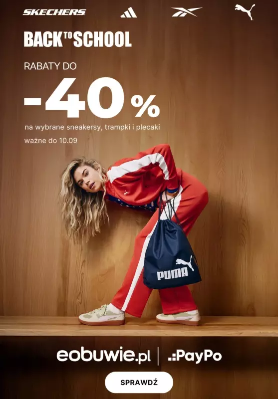 eobuwie.pl - gazetka promocyjna Back to School do -40%! od czwartku 21.08 do środy 10.09