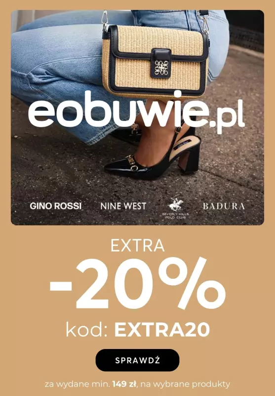 eobuwie.pl - gazetka promocyjna -20% z KODEM na wybrane produkty przy zakupach od 149 zł od środy 27.08 do poniedziałku 01.09