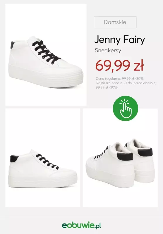 eobuwie.pl - gazetka promocyjna BIAŁE SNEAKERSY dla niej   - strona 2