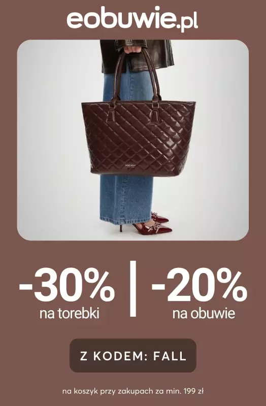 eobuwie.pl - gazetka promocyjna -20% na BUTY & -30% na TOREBKI od 199 zł od czwartku 02.10 do poniedziałku 06.10