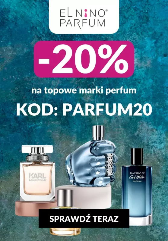 BEST SALE - gazetka promocyjna Elnino-Parfum | -20% na topowe marki perfum od czwartku 21.03 do wtorku 26.03