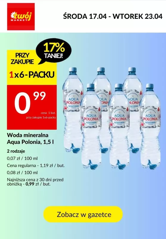 BEST SALE - gazetka promocyjna Wody mineralne do -68% taniej od czwartku 18.04 do soboty 20.04 - strona 5