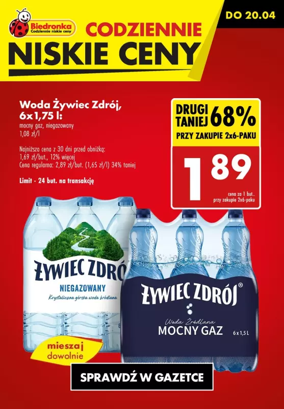 BEST SALE - gazetka promocyjna Wody mineralne do -68% taniej od czwartku 18.04 do soboty 20.04 - strona 10