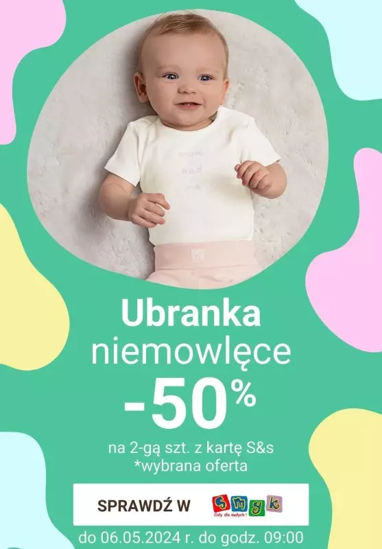 BEST SALE - gazetka promocyjna Smyk | Ubrania i akcesoria niemowlęce: -50% rabatu na 2-gi produkt od poniedziałku 29.04 do poniedziałku 06.05