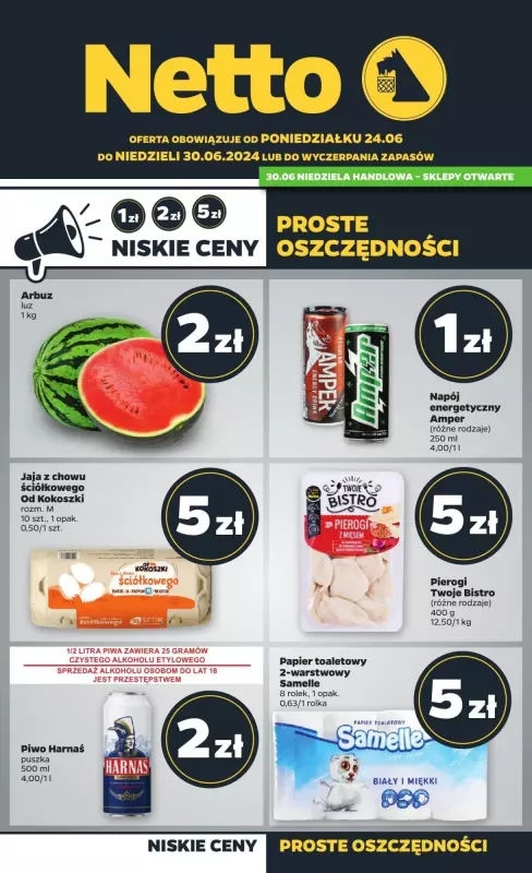 BEST SALE - gazetka promocyjna Netto | Gazetka Spożywcza od poniedziałku od poniedziałku 24.06 do niedzieli 30.06