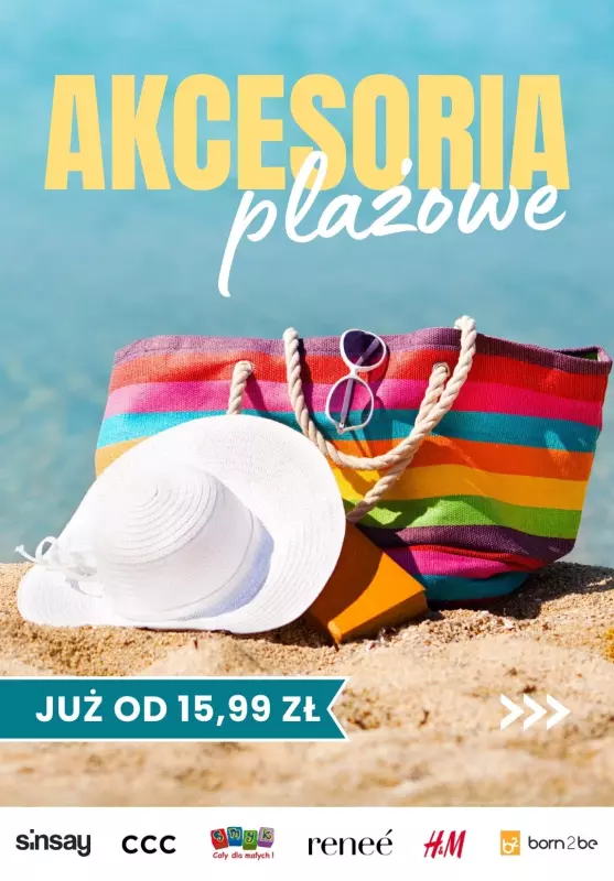 BEST SALE - gazetka promocyjna Akcesoria plażowe od 15,99 zł | H&M, Sinsay, Smyk i inni... SPRAWDŹ od poniedziałku 24.06 do niedzieli 30.06