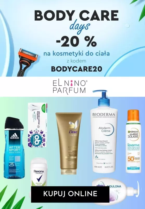 BEST SALE - gazetka promocyjna Elnino-Parfum | Extra -20% na kosmetyki do ciała od poniedziałku 22.07 do poniedziałku 29.07